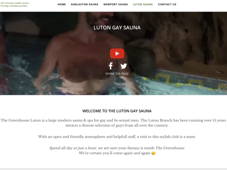 Greenhouse Sauna, Luton, Gay Sauna